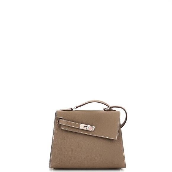 Hermes Kelly Sellier en Desordre Bag Grey Epsom with Palladium Hardware 20 Gray - Picture 4 of 9